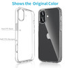 JJGoo Compatiable with iPhone 16 Case Clear Transparent Shockproof Phone Case Slim AntiScratch Hard PC Back Protective C