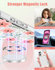 iMangoo Design for iPhone 16 Case Magnetic Compatible with MagSafe Floral Pattern with Adorable Pink Anemone Flowers on