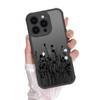 DYFYFKDI for iPhone 16 Pro Max Case Aesthetic Cute Black Floral Flower Pattern Case for Women Girls Slim TPU Bumper Shoc