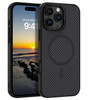 GUAGUA for iPhone 16 Pro Case with Carbon Fiber Texture Design Compatible with Magsafe Matte Back AntiScratch Slim Shock