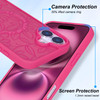Burmcey Magnetic for iPhone 16 Pro Case Cute Leopard Cheetah Pattern Hot Pink Design Compatible with Magsafe Translucent