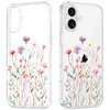 GREATRULY Floral Clear Case for iPhone 16 for Women GirlsCute Flowers Design Phone CoverSlim Soft Transparent Drop Proof