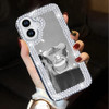 LUVI Compatible with iPhone 16 Plus Mirror Case Bling for Women Girls with Ring Stand Cute Glitter Diamond Rhinestone Ho
