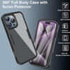 CCSmall for Apple iPhone 16 Pro Clear Case with Screen Protector Full Body Protective Soft TPU Rugged Bumper Slim Case S