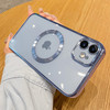 Uioeua Compatible with iPhone 16 Pro Max Magnetic Clear CaseLuxury Plating Bling Transparent Shockproof MagSafe Case wit
