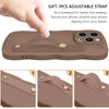 GUAGUA for iPhone 16 Pro Case with Wrist Strap iPhone 16 Pro Wavy Phone Case Cute Curly Wave Shape with Adjustable Wrist