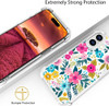 YCJACE Phone Case for iPhone 16 Plus Clear Case with Pink Floral Design Soft TPU Shock Absorption Slim Pattern Protectiv