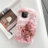 Guppy Compatible with iPhone 16 Pro Max Women Girls Plush Case 3D Cute Bling Bow Diamond Fluffy Furry Warm Gradient Fur