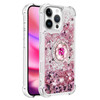OOPKINS Case for iPhone 16 Pro Max with Glitter Ring Stand Holder Clear Bling Flowing Liquid Sparkle Case for Women Girl