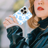 GlamCase for iPhone 16 Pro Max iPhone 16 Pro Max Case Cow Skin Blue Pattern Printed Slim Sleek Cute Plastic Hard Protect