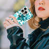 GlamCase for iPhone 16 Pro Max iPhone 16 Pro Max Case Floral Teal Design Printed Slim Sleek Cute Plastic Hard Protective