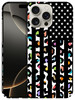 GlamCase for iPhone 16 Pro Max iPhone 16 Pro Max Case USA Flag with Leopard Skin Pattern Printed Slim Sleek Cute Plastic