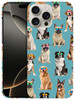 GlamCase for iPhone 16 Pro Max iPhone 16 Pro Max Case Dog Pattern with Sunglasses Teal Printed Slim Sleek Cute Plastic H