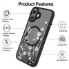 TEAUGHT Magnetic Case for iPhone 16 Compatible with MagSafe Cute Flower Floral Pattern Designed for Women Girls Black Ma