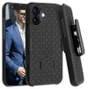 Fingic for iPhone 16 Plus Case with Belt Clip Holster Case Slim Combo Shell with Kickstand Swivel Holster Rugged Shockpr