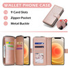 ZCDAYE Wallet Case for iPhone 15 Pro Max with Card Holder Premium Zipper Large Space Flip Leather Phone Cover for iPhone