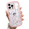 Benbabuwe Compatible for iPhone 16 Plus Case Clear with Design Floral Wavy Edge Cute Girly Flower Cases for Women Girls