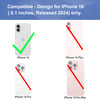Ailiber Case Compatible with iPhone 16 Swivel Belt Clip with Screen Protector2 Pack Kickstand Holder Slim Shockproof She