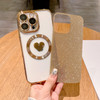 HYUEKOKO Compatible with iPhone 16 Pro 63 Inch Case with Magsafe Plating Heart Glitter Magnetic Case for Women Girl TPU