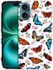 GlamCase for iPhone 16 Plus iPhone 16 Plus Case Floral Butterfly Pink Design Printed Slim Sleek Cute Plastic Hard Protec