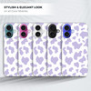 for iPhone 16 Plus iPhone 16 Plus Case Cute Cow Skin Purple Pattern Printed Slim Sleek Hard Plastic Protective Back Cove