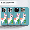 GlamCase for iPhone 16 Pro iPhone 16 Pro Case Teal Llama Cactus Design Printed Slim Sleek Cute Plastic Hard Protective D