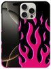 GlamCase for iPhone 16 Pro iPhone 16 Pro Case Pink Flames Design Printed Slim Sleek Cute Plastic Hard Snap on Protective