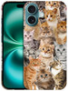 GlamCase for iPhone 16 Plus iPhone 16 Plus Case Cat Collage Design Printed Slim Fit Cute Plastic Hard Snap on Protective