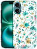 for iPhone 16 Plus iPhone 16 Plus Case Cute Teal Floral Pattern Printed Slim Sleek Hard Plastic Protective Back Cover fo