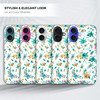 for iPhone 16 Plus iPhone 16 Plus Case Cute Teal Floral Pattern Printed Slim Sleek Hard Plastic Protective Back Cover fo