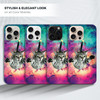 GlamCase for iPhone 16 Pro iPhone 16 Pro Case Hipster Flying Cat Space Galaxy Printed Slim Sleek Cute Plastic Hard Prote