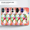 GlamCase for iPhone 16 iiPhone 16 Case Watercolor Dinosaur Design Printed Slim Sleek Cute Plastic Hard Snap on Protectiv