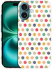 GlamCase for iPhone 16 iiPhone 16 Case Polka Dots Pattern Design Printed Slim Sleek Cute Plastic Hard Snap on Protective