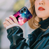GlamCase for iPhone 16 iPhone 16 Case Cat Galaxy Stars Design Printed Slim Sleek Cute Plastic Hard Snap on Protective De