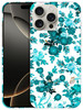 GlamCase for iPhone 16 Pro iPhone 16 Pro Case Floral Teal Design Printed Slim Sleek Cute Plastic Hard Snap on Protective