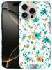 GlamCase for iPhone 16 Pro iPhone 16 Pro Case Teal Floral Pattern Design Printed Slim Sleek Cute Plastic Hard Protective