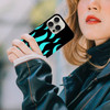 GlamCase for iPhone 16 Pro iPhone 16 Pro Case Flame Teal Design Printed Slim Sleek Cute Plastic Hard Snap on Protective