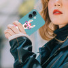 GlamCase for iPhone 16 iPhone 16 Case Teal Llama Cactus Design Printed Slim Sleek Cute Plastic Hard Snap on Protective D