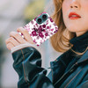GlamCase for iPhone 16 Plus iPhone 16 Plus Case Pink Burgundy Floral Pattern Printed Slim Sleek Cute Plastic Hard Protec