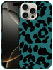 GlamCase for iPhone 16 Pro Max iPhone 16 Pro Max Case Teal Leopard Pattern Printed Slim Sleek Cute Plastic Hard Protecti