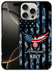 GlamCase for iPhone 16 Pro iPhone 16 Pro Case American Navy Bald Eagle Flag Printed Slim Sleek Cute Plastic Hard Protect
