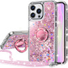 Silverback for iPhone 16 Pro Max Case Moving Liquid Holographic Sparkle Glitter Case with Kickstand Girls Women Bling Di