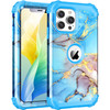 BQQFG for iPhone 12 Pro CaseThree Layer Heavy Duty Shockproof Hybrid Hard Plastic Bumper Soft Silicone Rubber Drop Prote