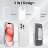 Ephoou Case for iPhone 16 Pro Crystal Clear Rotatable Belt Clip Holster Cover Not Yellowing Heavy Duty Shockproof Protec