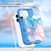 Changjia Glitter Marble Pattern Case for iPhone 16 PlusCute Heavy Duty 3 in 1 Full Body Shockproof Hard PCSoft Silicone