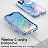 Changjia Glitter Marble Pattern Case for iPhone 16 PlusCute Heavy Duty 3 in 1 Full Body Shockproof Hard PCSoft Silicone