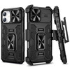 VEGO for iPhone 16 Plus Case with Stand Camera Lens Cover 360 Rotatable Ring Kickstand Belt Clip Holster Upgraded Milita