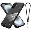 aidvaia Frameless Phone case Compatible with iPhone 16 Case Transparent Electroplated Black Frameless Design with Camera