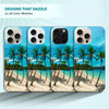 SuzaCase Back Case for iPhone 16 Pro iPhone 16 Pro Case with Stylish Tropical Beach Palm Tree Design Printed Cute Sleek