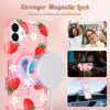 LISEVO for iPhone 16 Case Compatible with MagSafe Women Cute Girls Magnetictective Phone Cover Strawberry Girly Kawaii H